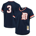 Trusc D.Tigers #3 Alan Trammell Player Mitchell & Ness Navy 1984 Mesh Batting Practice  T-shirt Stitched Jerseys