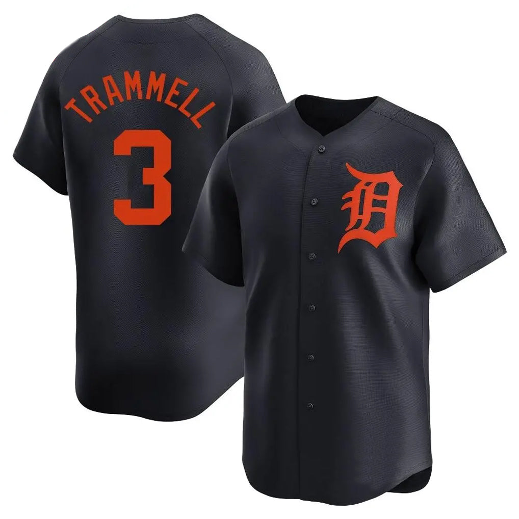 Trusc D.Tigers #3 Alan Trammell Player Navy Home Limited Stitched Jerseys
