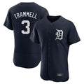Trusc D.Tigers #3 Alan Trammell Player Navy Limited Elite Home Stitched Jerseys