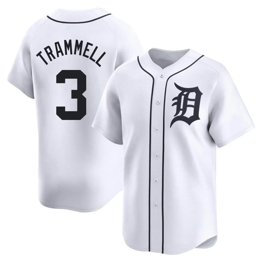 Trusc D.Tigers #3 Alan Trammell Player White Home Limited Stitched Jerseys