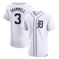 Trusc D.Tigers #3 Alan Trammell Player White Limited Elite Home Stitched Jerseys