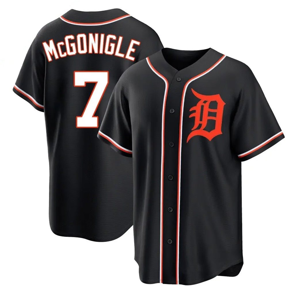 Trusc D.Tigers #7 Kevin McGonigle Player Black Fashion Out Home Game Stitched Jerseys