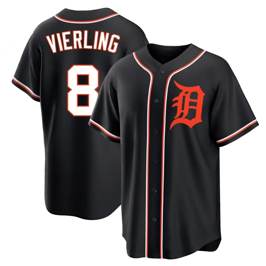 Trusc D.Tigers #8 Matt Vierling Player Black Fashion Out Home Game Stitched Jerseys