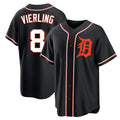Trusc D.Tigers #8 Matt Vierling Player Black Fashion Out Home Game Stitched Jerseys