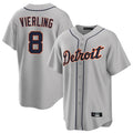 Trusc D.Tigers #8 Matt Vierling Player Gray Home Game Stitched Jerseys