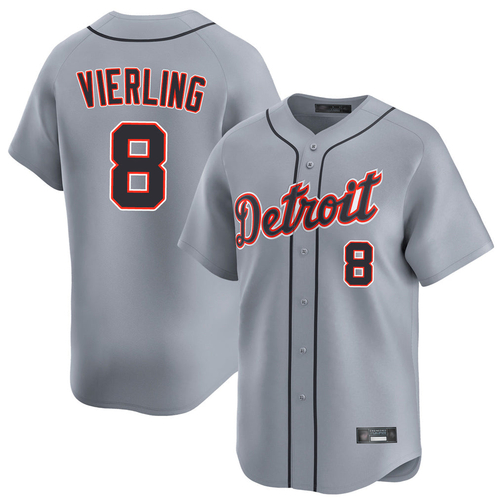 Trusc D.Tigers #8 Matt Vierling Player Gray Home Limited Stitched Jerseys