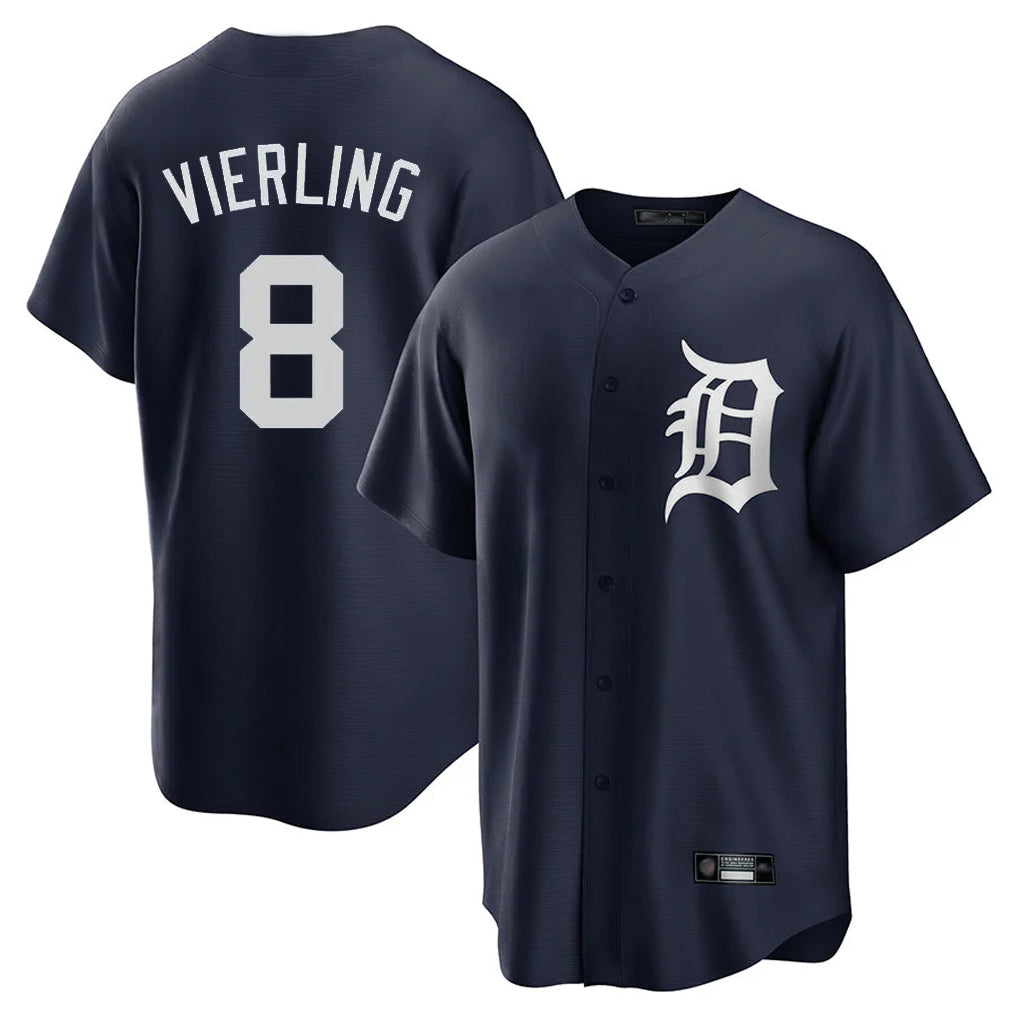 Trusc D.Tigers #8 Matt Vierling Player Navy Game Home Stitched Jerseys