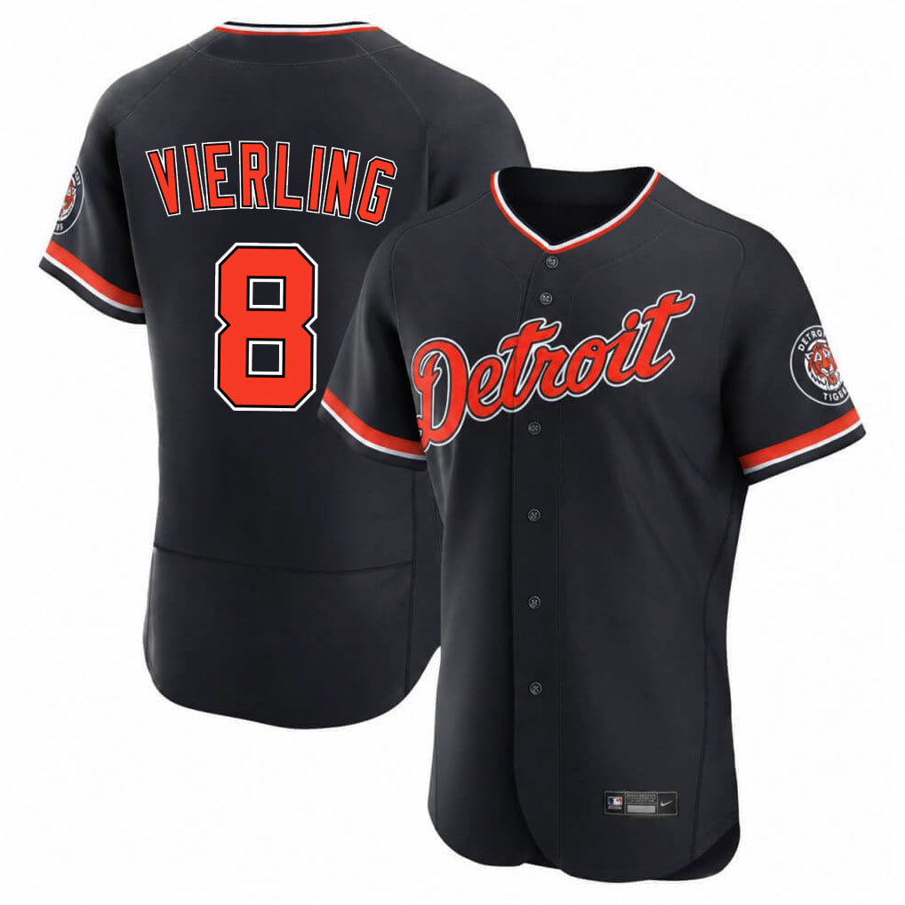 Trusc D.Tigers #8 Matt Vierling Player Navy Limited Elite Home Game Stitched Jerseys