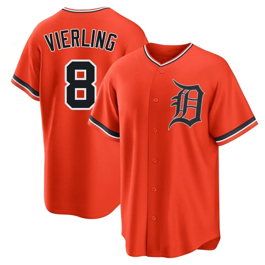 Trusc D.Tigers #8 Matt Vierling Player Orange Home Game Stitched Jerseys