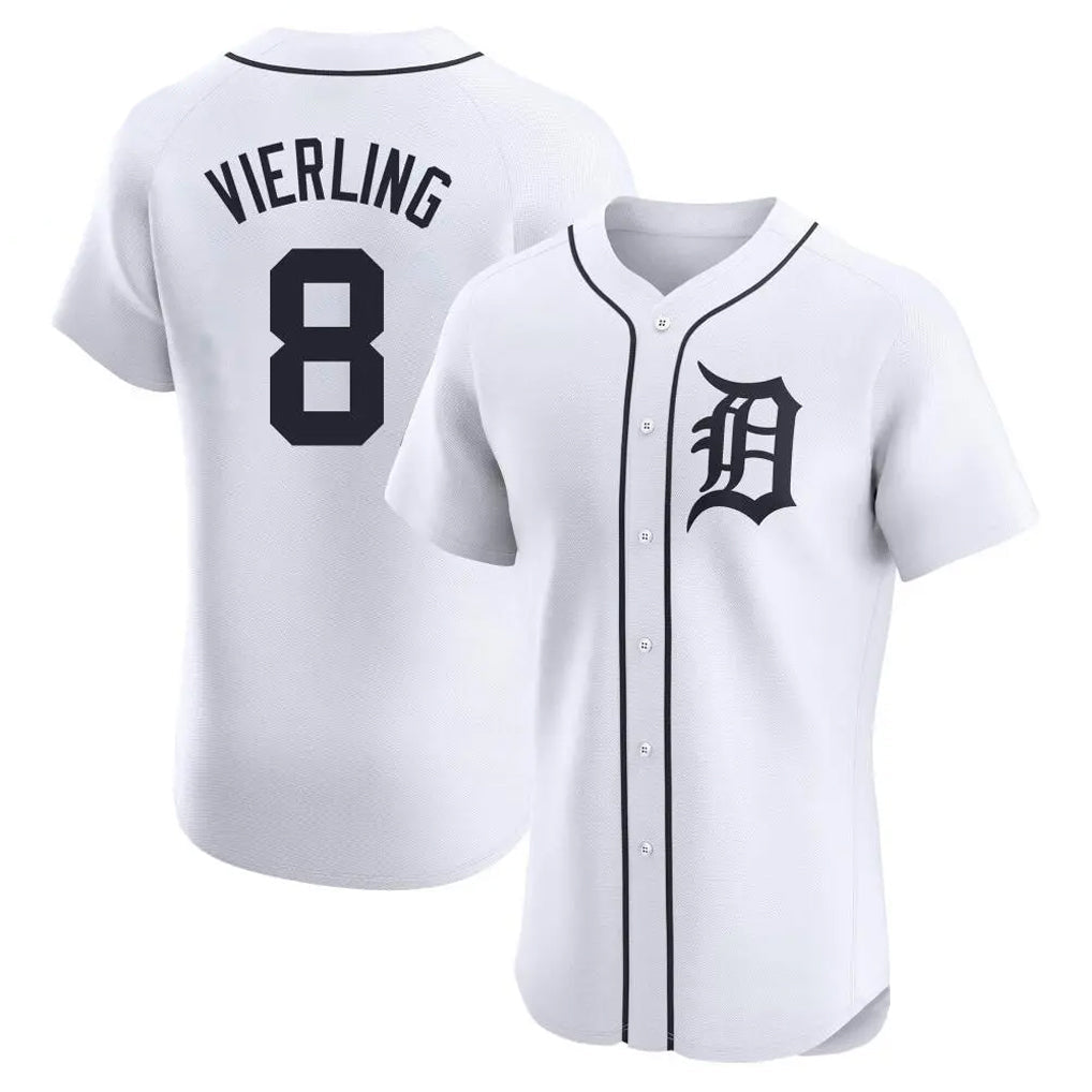 Trusc D.Tigers #8 Matt Vierling Player White Limited Elite Home Stitched Jerseys