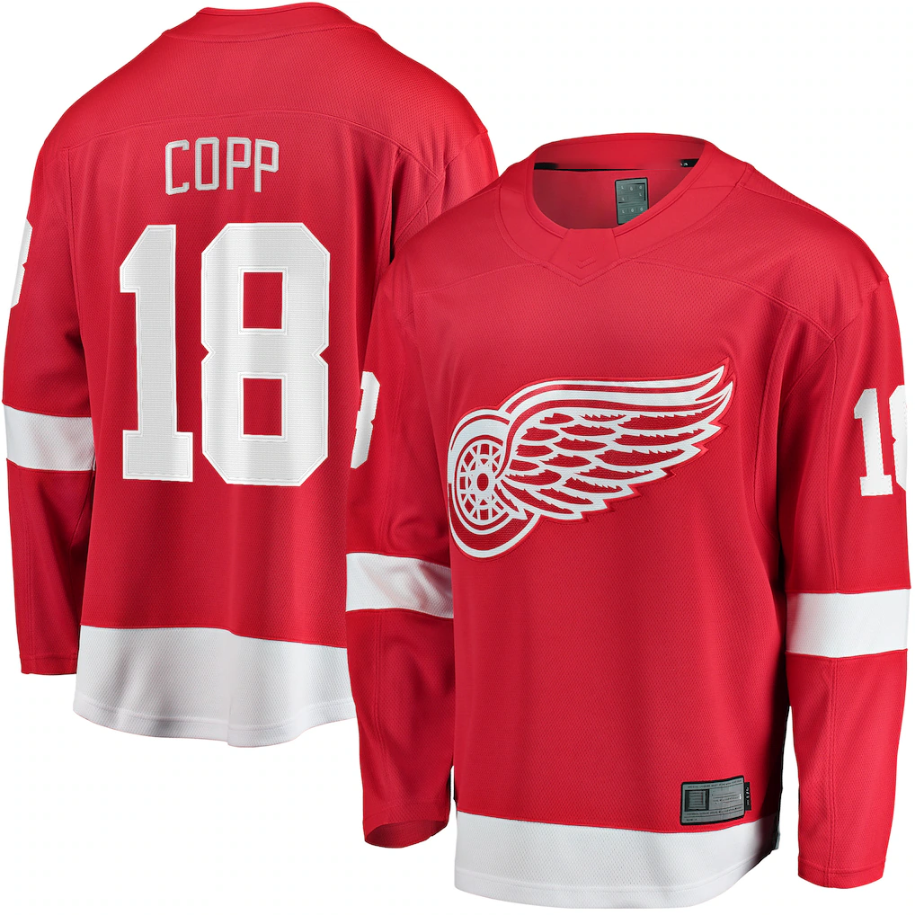 Trusc D.Red wings #18 Andrew Copp Red Home Breakaway Player Jerseys