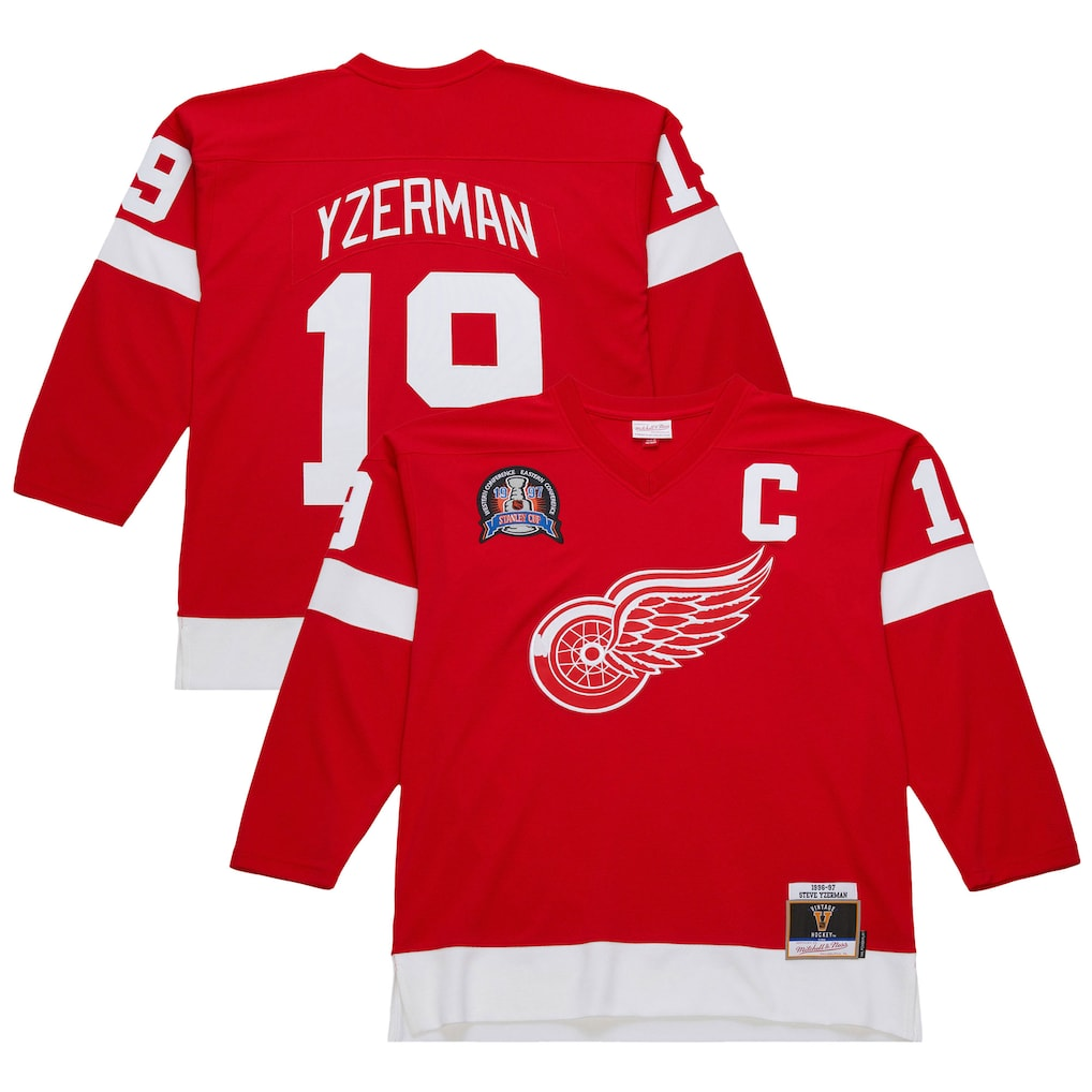 Trusc D.Red wings #19 Steve Yzerman Scarlet 1996-97 Power Play Jerseys