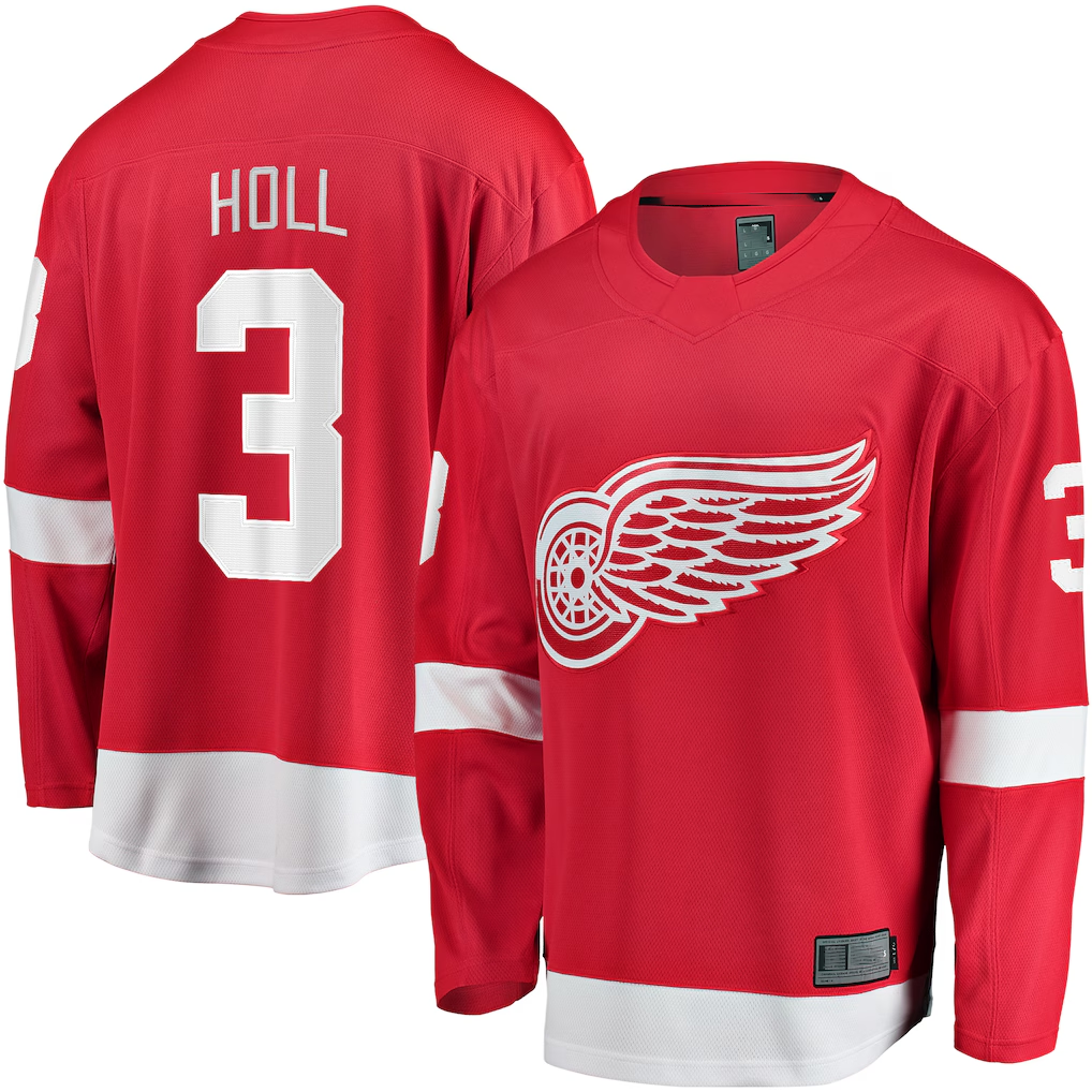 Trusc D.Red wings #3 Justin Holl Red Home Breakaway Jerseys