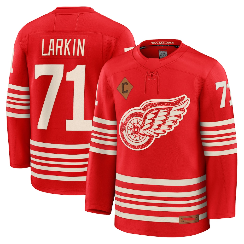 Trusc D.Red wings #71 Dylan Larkin Red Centennial Premium Player Jerseys