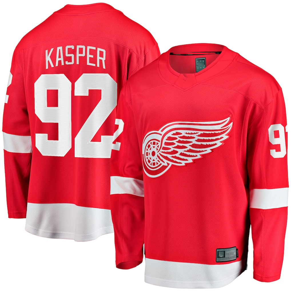 Trusc D.Red wings #92 Marco Kasper Red Home Breakaway Jerseys