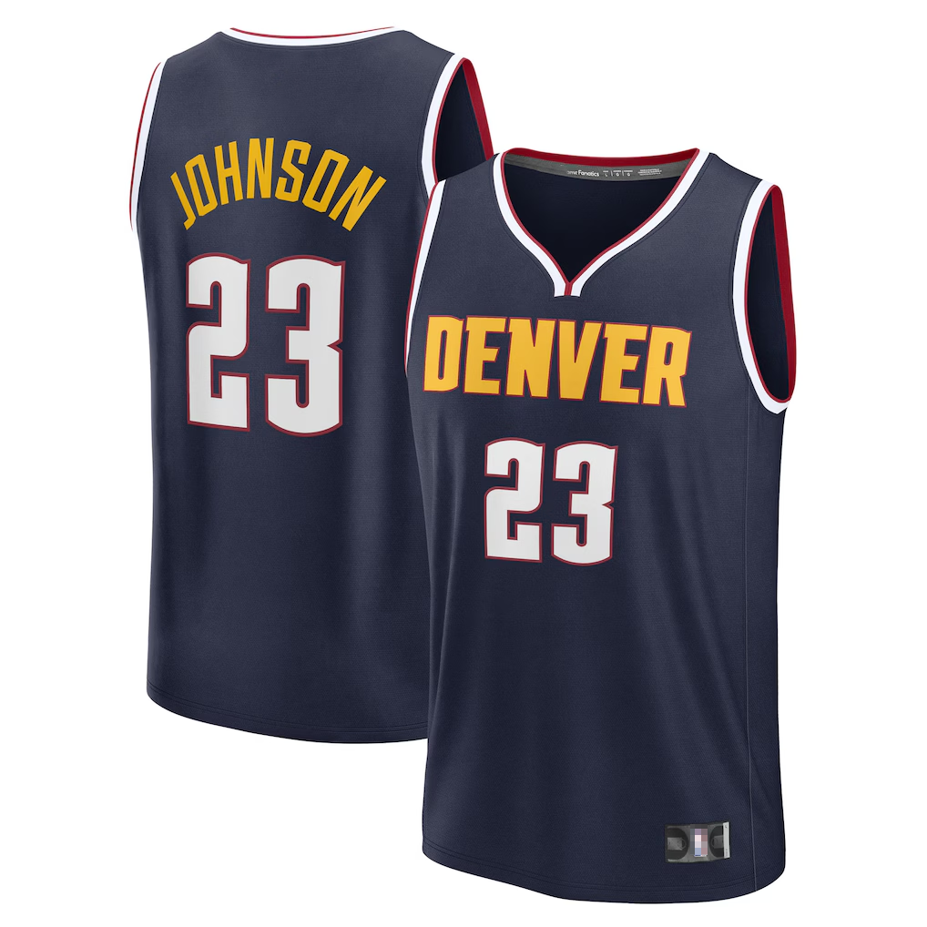 Trusc D.Nuggets #23 Cameron Johnson Navy Fast Break Replica Jerseys - Icon Edition