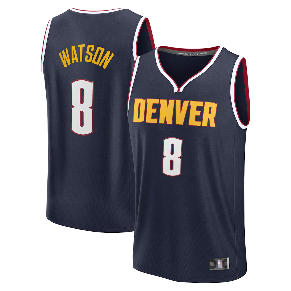 Trusc D.Nuggets #8 Peyton Watson Navy Fast Break Replica Player Jerseys - Icon Edition