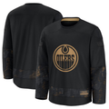 Trusc E.Oilers Black 2024 Military Appreciation Practice Jerseys