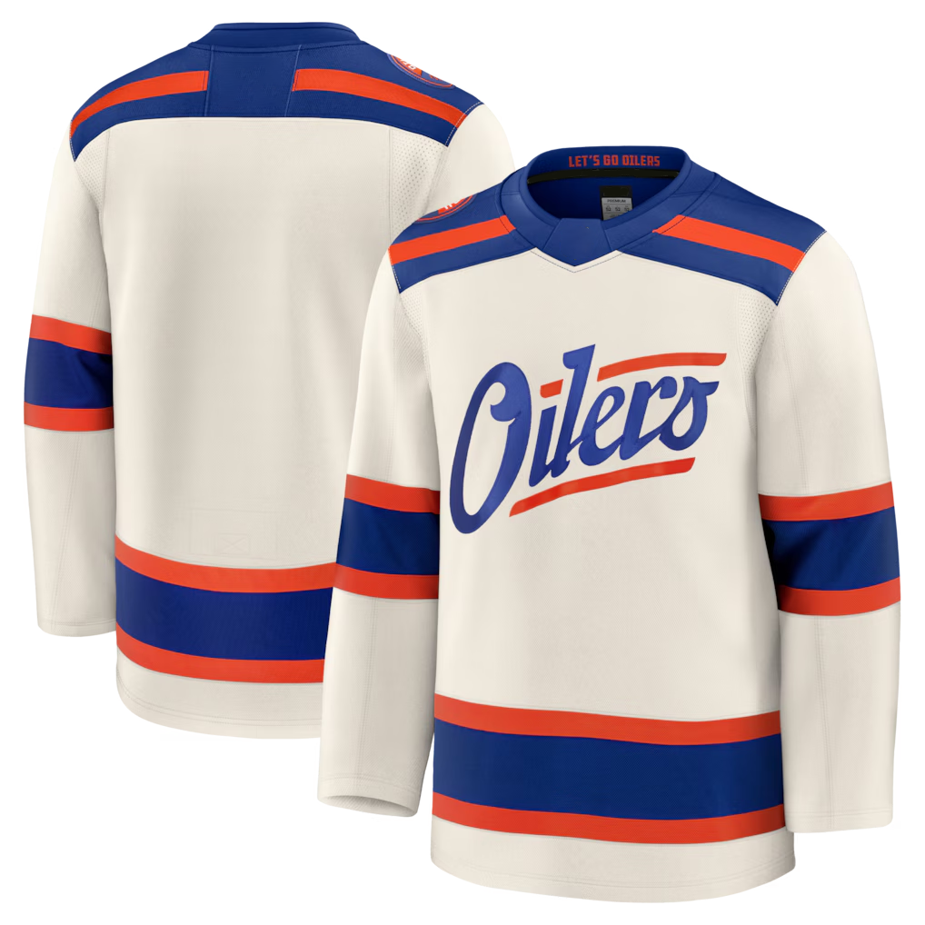Trusc E.Oilers Light Beige Alternate Premium Jerseys
