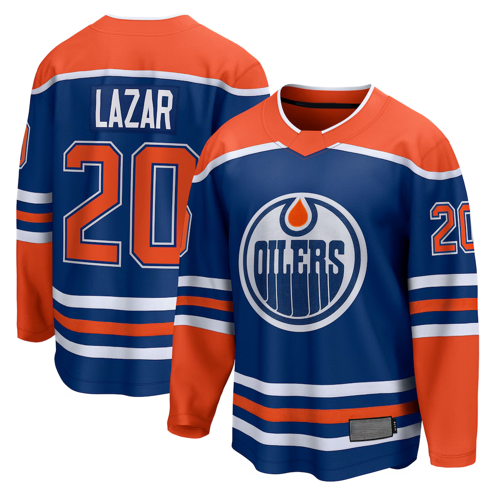 Trusc E.Oilers #20 Curtis Lazar Royal Home Breakaway Jerseys
