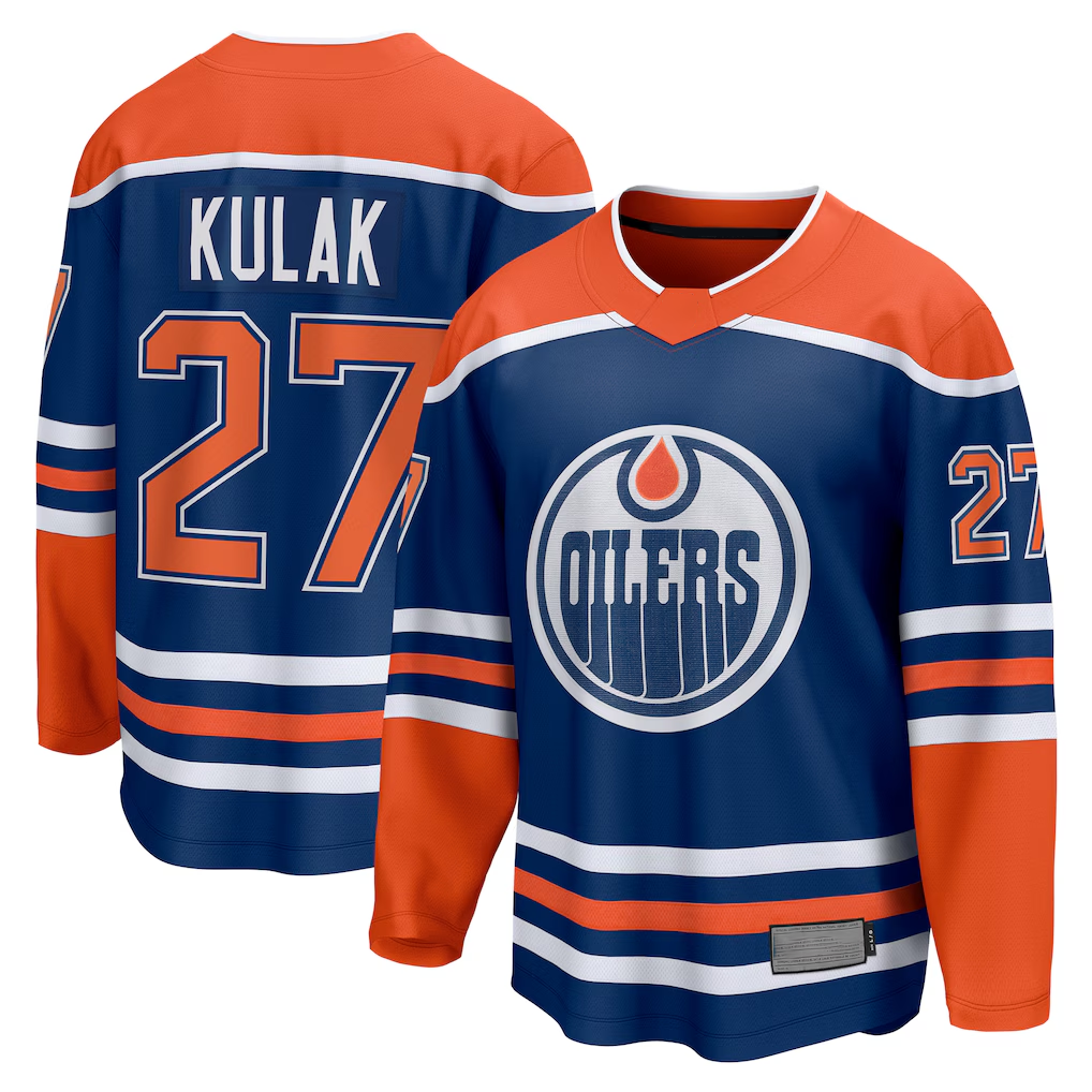 Trusc E.Oilers #27 Brett Kulak Royal Home Breakaway Player Jerseys