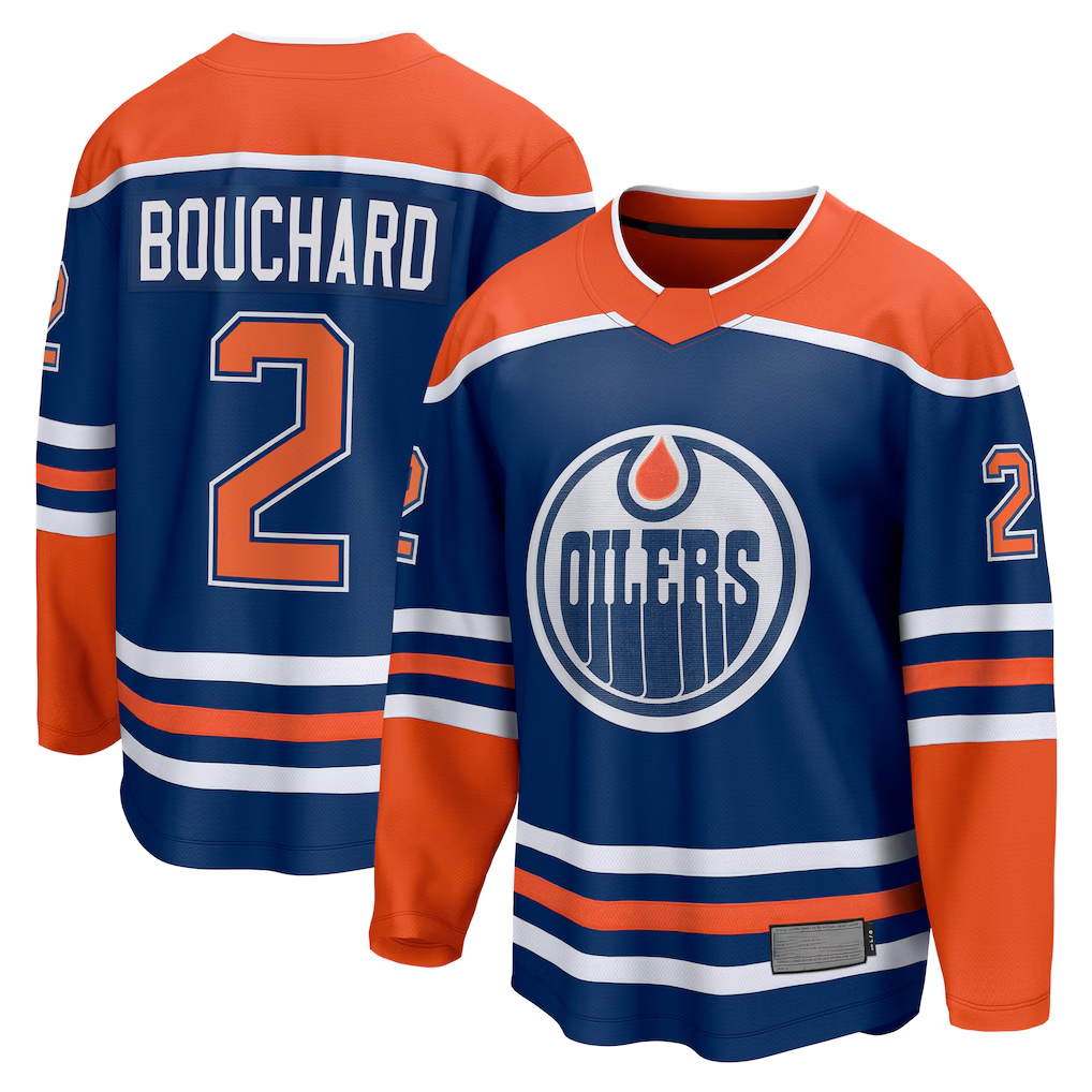 Trusc E.Oilers #2 Evan Bouchard Royal Home Breakaway Player Jerseys
