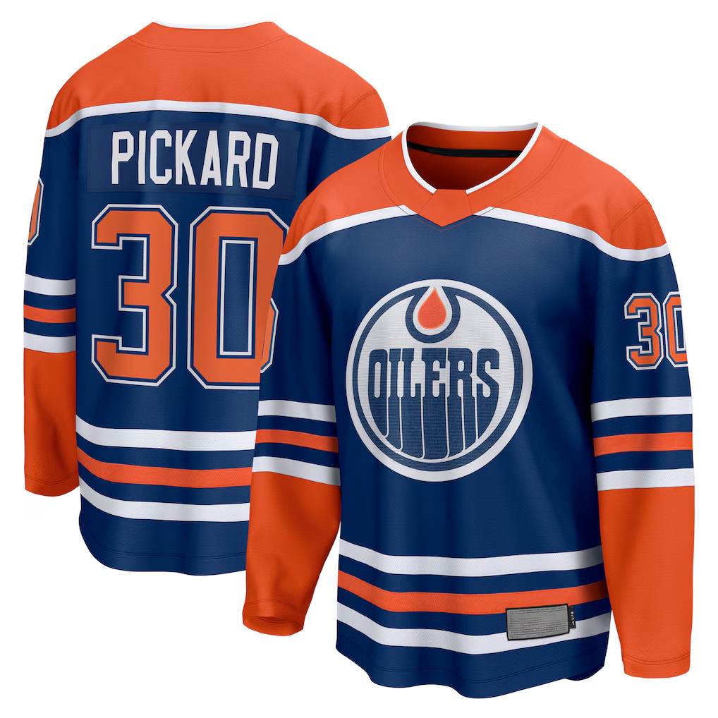 Trusc E.Oilers #30 Calvin Pickard Royal Home Premier Breakaway Player Jerseys