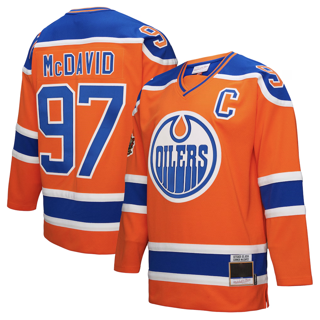 Trusc E.Oilers #97 Connor McDavid Mitchell & Ness Orange Power Play Jerseys