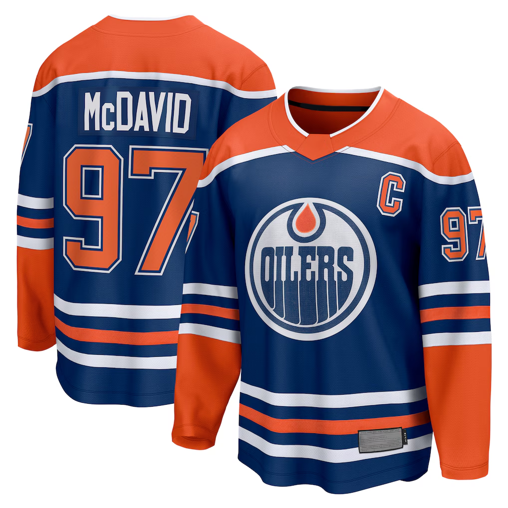Trusc E.Oilers #97 Connor McDavid Royal Home Breakaway Jerseys