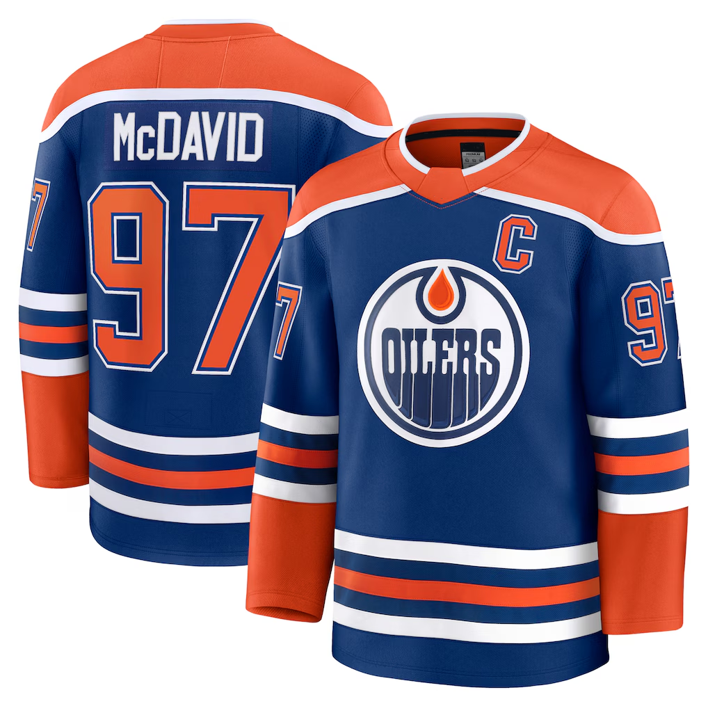 Trusc E.Oilers #97 Connor McDavid Royal Home Premium Jerseys