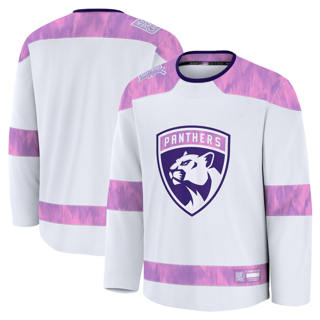 Trusc F.Panthers White 2024 Hockey Fights Cancer Practice Jerseys