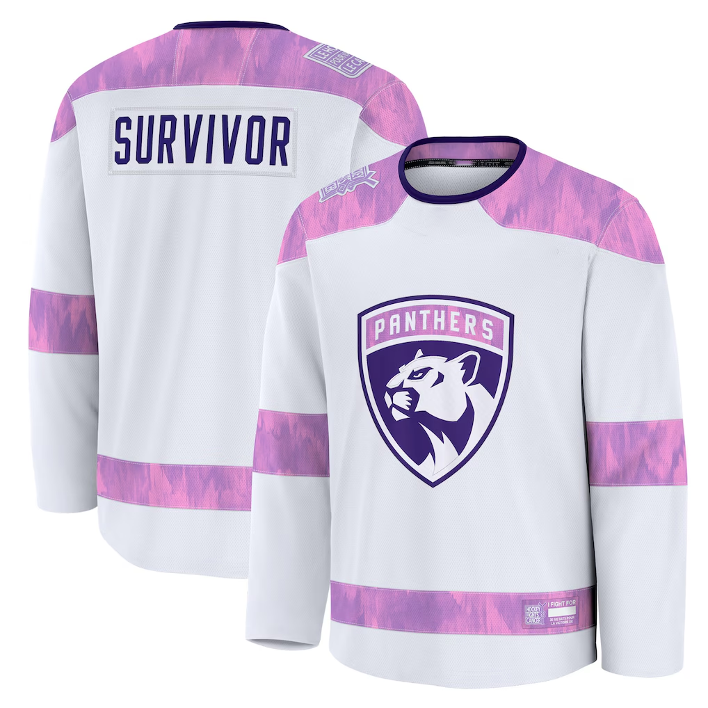 Trusc F.Panthers White Hockey Fights Cancer Survivor Practice Jerseys