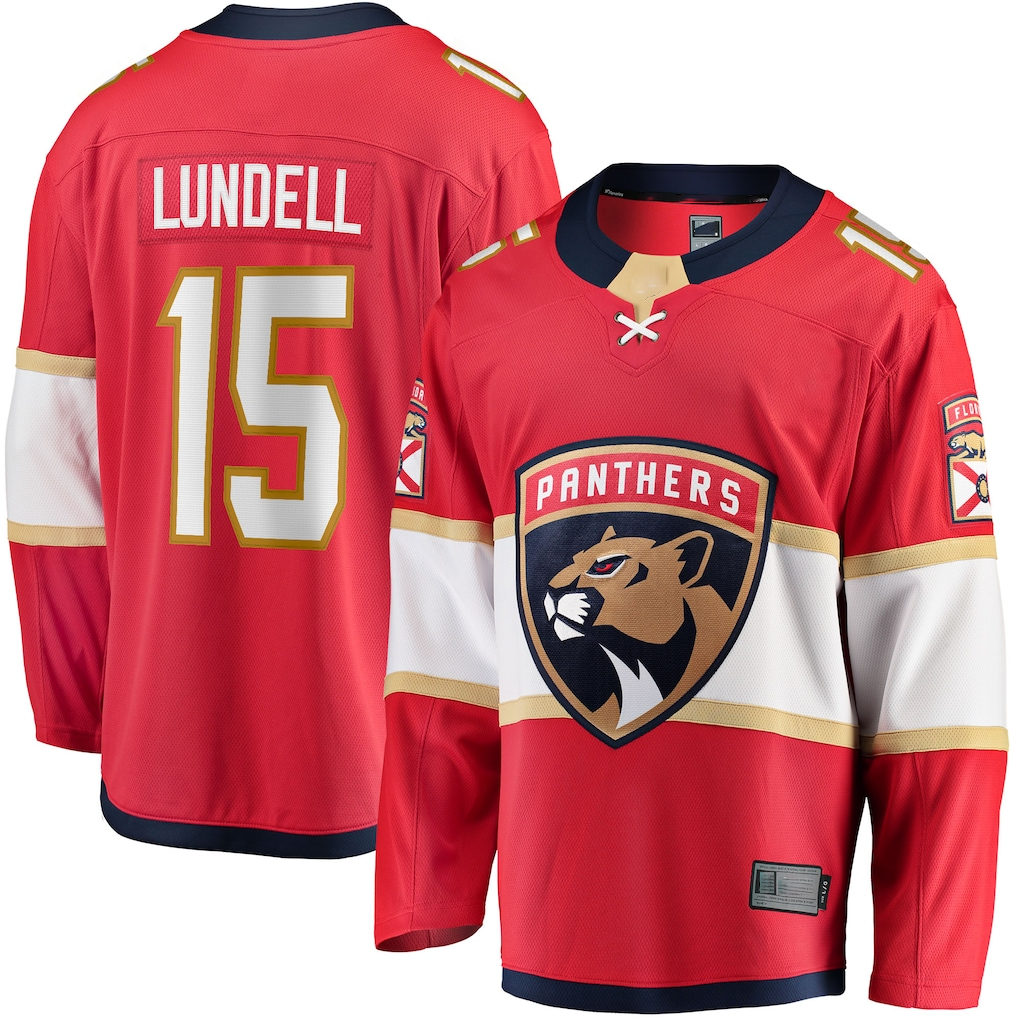 Trusc F.Panthers F.Panthers #15 Anton Lundell Red Home Breakaway Player Jerseys