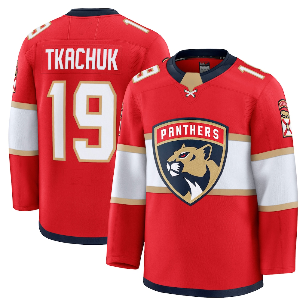 Trusc F.Panthers #19 Matthew Tkachuk Red Home Premium Jerseys