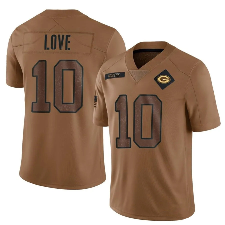 Trusc GB.Packers #10 Jordan Love Player Brown Salute To Service Limited Stitched Jerseys