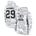 Trusc GB.Packers #29 Xavier McKinney Player Camo Salute To Service Hoodies Game  Stitched Jerseys