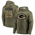 Trusc GB.Packers #29 Xavier McKinney Player Olive Salute to Service Pullover Hoodie Game Stitched Jerseys