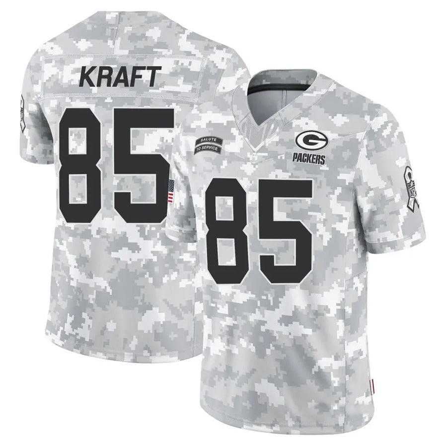Trusc GB.Packers #85 Tucker Kraft Player Arctic Camo Salute to Service Stitched Jerseys