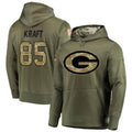 Trusc GB.Packers #85 Tucker Kraft Player Olive Salute to Service Pullover Hoodie Game Stitched Jerseys
