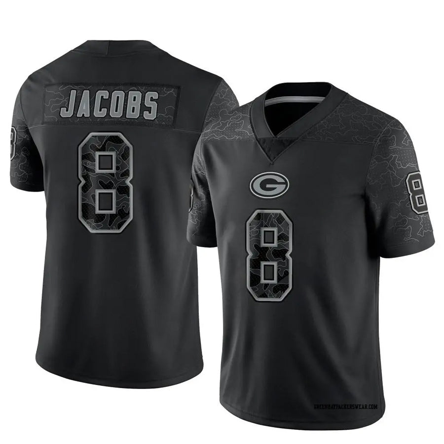 Trusc GB.Packers #8 Josh Jacobs Player Black RFLCTV Limited Stitched Jerseys