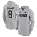 Trusc GB.Packers #8 Josh Jacobs Player Gray Salute to Service Hoodies Game Stitched Jerseys