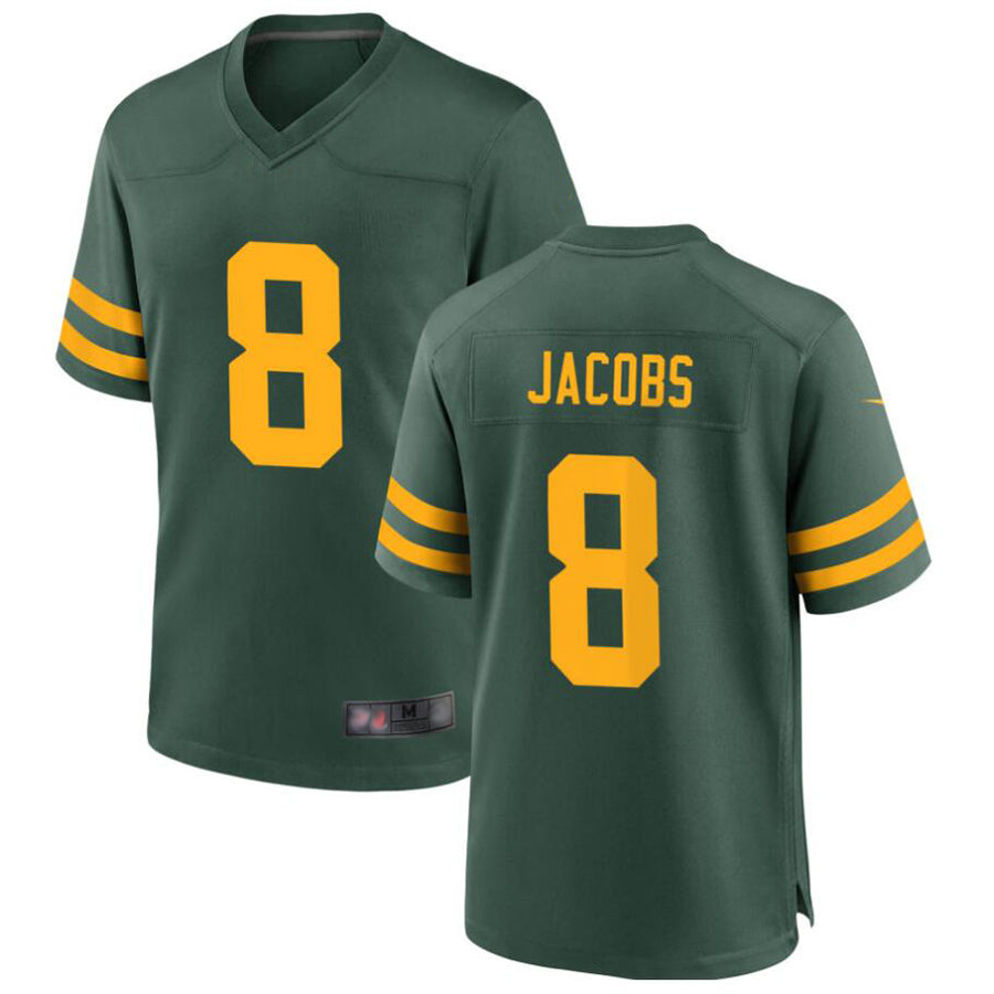 Trusc GB.Packers #8 Josh Jacobs Player Green Home Replica Stitched Jerseys