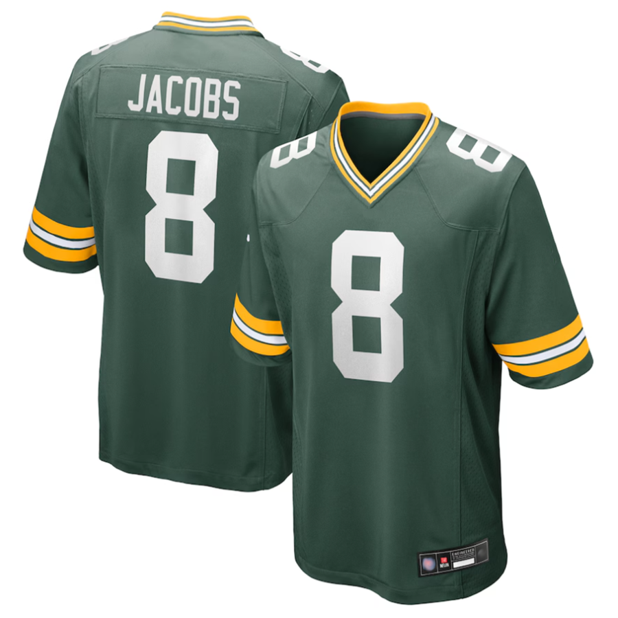 Trusc GB.Packers #8 Josh Jacobs Player Green Replica Game Stitched Jerseys