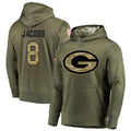 Trusc GB.Packers #8 Josh Jacobs Player Olive Salute to Service Pullover Hoodie Game Stitched Jerseys