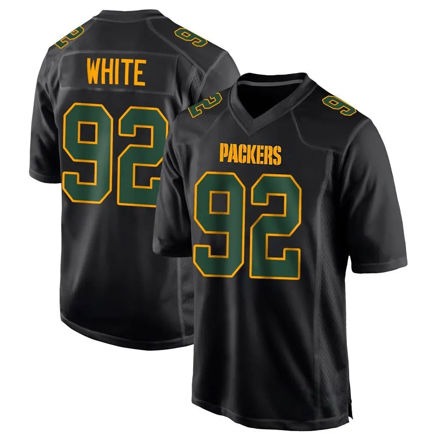 Trusc GB.Packers #92 Reggie White Player Black Fashion Game Stitched Jerseys