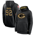 Trusc GB.Packers #92 Reggie White Player Black Salute To Service Hoodies Game Stitched Jerseys