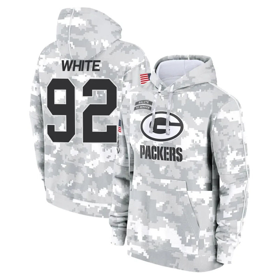 Trusc GB.Packers #92 Reggie White Player Camo Salute To Service Hoodies Game Stitched Jerseys
