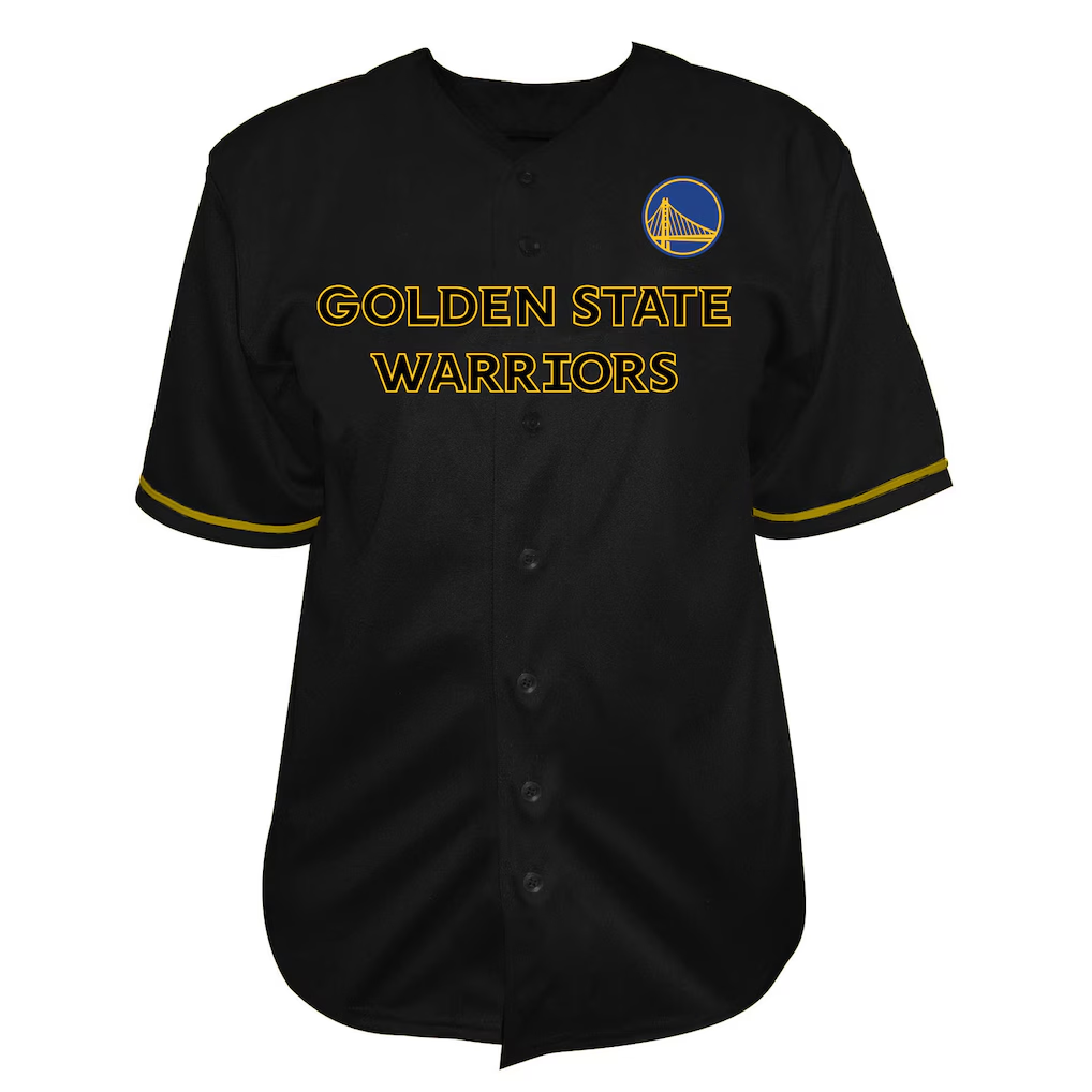 Trusc G.State Warriors Black Big & Tall Pop Full-Button Jerseys