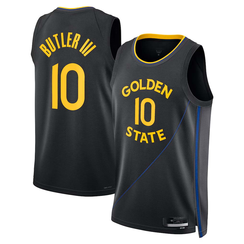 Trusc G.State Warriors #10 Jimmy Butler III Jordan Brand Black Swingman Jerseys - Statement Edition