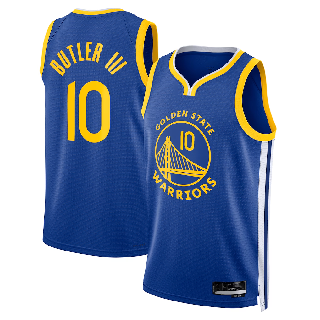 Trusc G.State Warriors #10 Jimmy Butler III Royal Swingman Jerseys - Icon Edition